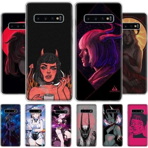 Evil demon cartoon girl Phone Case For Samsung Galaxy A51 A50 A71 A70 A40 A30 A20E A10S A01 A21 A41 A6 A7 A8 A9 Plus Cover