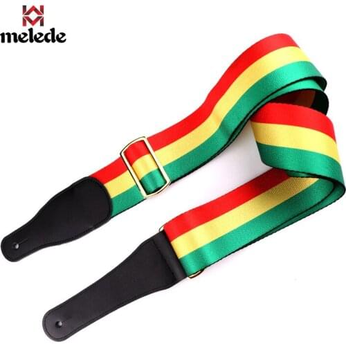 Color cotton guitar straps flag style widened thick leather head guitar straps accessories parts