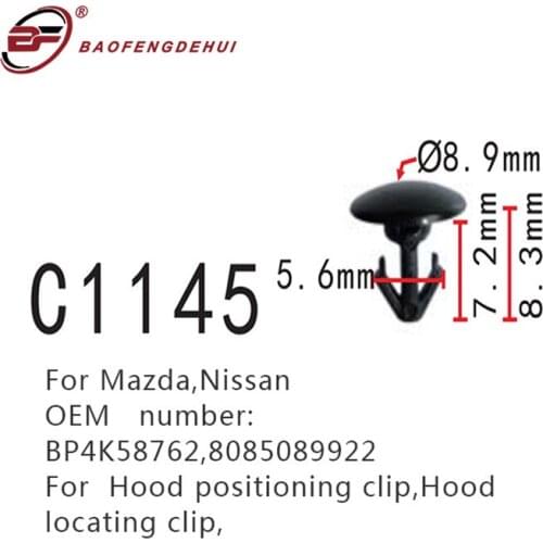 Car Hood Locating Clip Fastener For Mazda,Nissan Hood Positioning Bp4k58762,8085089922