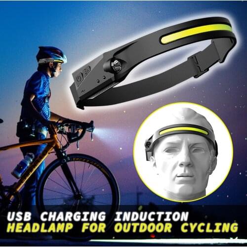Usb Charging Sensor Headlight Led Headlamp Sensor Headlight Dual-light Source Night Running Headlight Head Lamp Torch