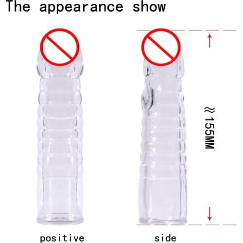 Crystal Penis Extender Sleeve Reusable Condoms Delay Ejaculation Prostate Massager Cock Ring Intimate Goods Sex Products For Men
