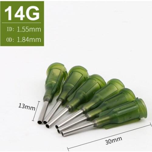 Dispensing Needles Syringe Tip Needle 1.5" Length 14 Gauge Syringes Luer Lock Tips for Mixing Many Liquid