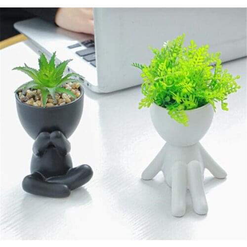 Succulent Flower Pot Ceremic Mini Vase Table Decoration Cartoon Office O8.rnaments