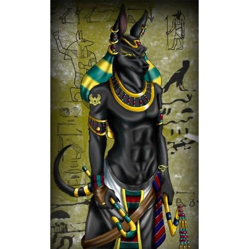 Egypt God Anubis Picture Painting With Diamonds 5D DIY Diamond Painting Full Square Cross Stitch Embroidery Mosaic Home Decor