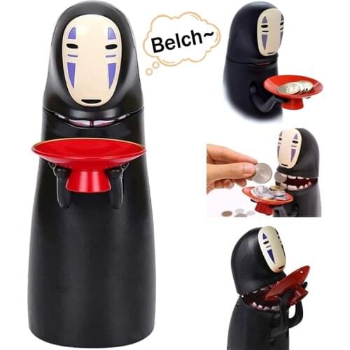 No-Face Man Money Box Spirited Away Ghost Figure Coin Cartoon Piggy Bank Funny Toy Automatic Eaten Coin Box Christmas Present