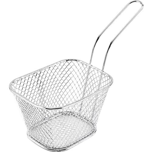 French Fries Basket Portable Stainless Steel Chips Mini Frying Basket Strainer Fryer Kitchen Basket Colander