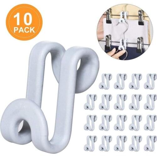 10Pcs Creative S-Shape Double Hooks non-slip Plastic Multifunctional Storage Clothes Rack Wardrobe Hanging Hanger home Organizer