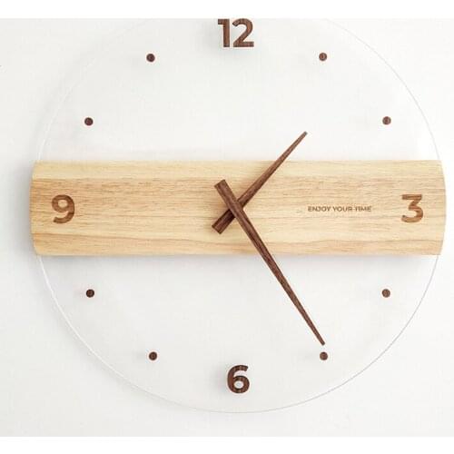 Creative Simple Japanese Style Wood Wall Clock Interior Home Decoration Living Room Corridor Bedroom Wall Clock
