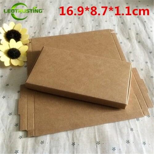 Leotrusting 50pcs 16.9*8.7*1.1cm Brown Kraft Paper Box Natural Kraft Paper Gift Packaging Box Handmade Soap Paper Cardboard Box