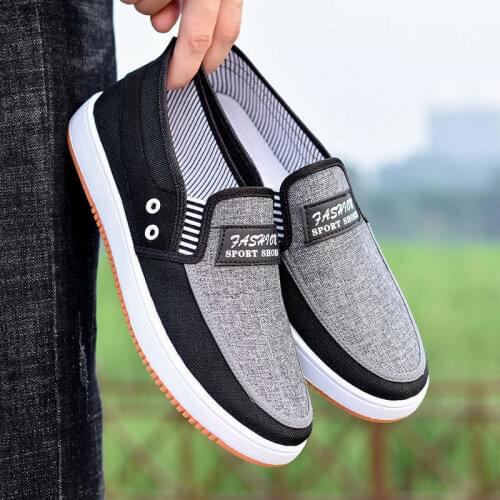 Men Vulcanized Shoes 2021 Autumn New Men Shoes Breathable Walking Canvas Shoes Mens Breathable Loafer Sneakers Slio-on Shoe