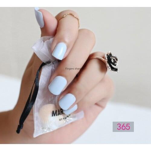 New 24pcs Fake Nails Acrylic Full Wrap Nail Tips Easily for Daily Wear light blue N365