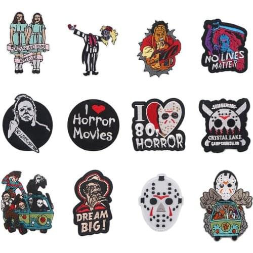 The Shining Movie Horror Punk Killer Iron on Embroidered Clothes Horror Girl Patch Clothes Stickers Apparel Accessories