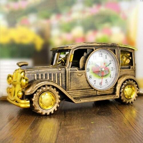 Desk Clock Alarm Clock Retro Battery Operated Plastic Home Decor Desk Alarm Clock for Living Room