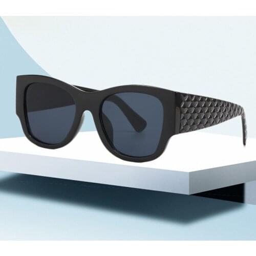 New Fashion Unisex General Sunglasses PC Large Frame Lattice Cat Eye Sun Glasses Women 2021 Luxury Brand очки солнечные женские