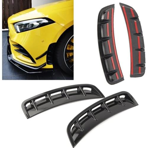 Glossy Black Car Front Wheel ABS Air Vent Hood Fender For Mercedes-BENZ A-Class W177 A200 A250 A220 A35 AMG 2019 2020 2Pcs/Set
