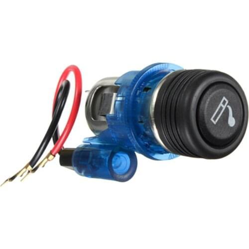 12V Motorcycle Lighter Plastic for Car Boat Tractor 2 Wire Blue