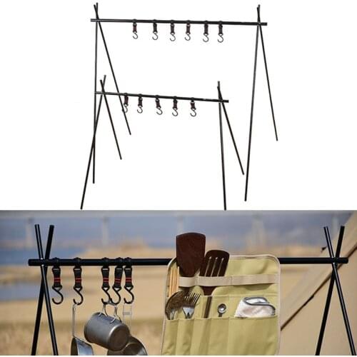 Camping Hanging Rack Outdoor Cookware Stand Lamp Tripod Camping Bracket Lamp Holder For Outdoor Camping Hanging Tool Accessories