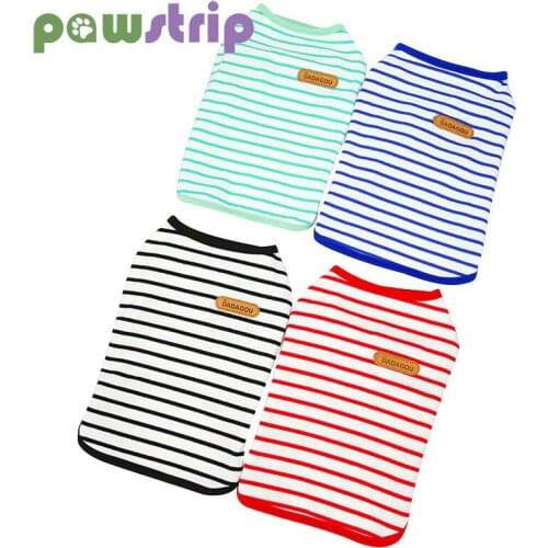 Casual Stripe Pet Dog Vest Summer Dogs Shirt Cotton Puppy Tshirt for Chihuahua Small Dogs Clothing Pet Costume Ropa Para Perro