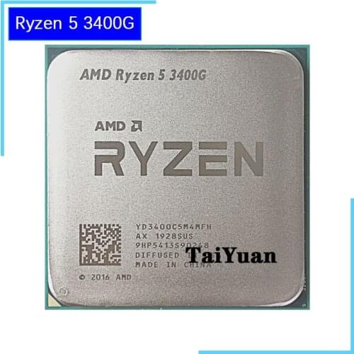 AMD Ryzen 5 3400G R5 3400G 3.7 GHz Quad-Core Eight-Thread 65W CPU Processor YD3400C5M4MFH Socket AM4