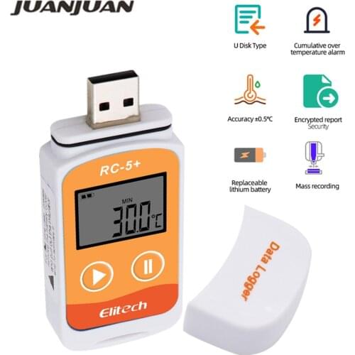 RC-5+ PDF Temperature Data Logger RC-5 USB Data Logger Datalogger Recorder Upgrade for Refrigeration Cold Chain Transport Labs