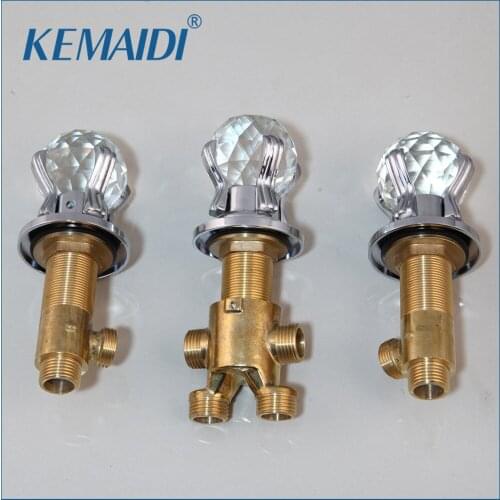 KEMAIDI Bathroom Strainer Basin Mixer Tap Handle 3 Pcs Unique Design Bathroom Mixer Handle Valve Shower Faucet Hand Chrome