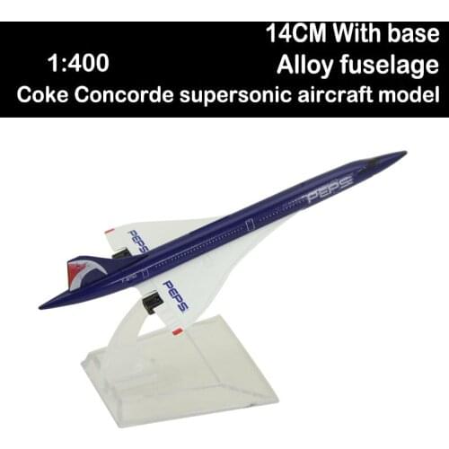 14CM alloy Coke Concorde supersonic aircraft model airline Airliner model toy plane gift aviation collect without undercarriage