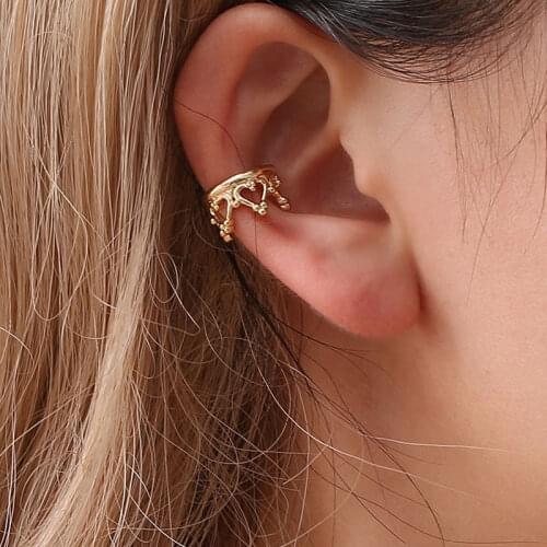 Timlee E062 Free Shipping New Cute Punk Style An Crown Flower Rhinestone Alloy Clip Earring Ear Cuff Fashion Jewelry Wholesale
