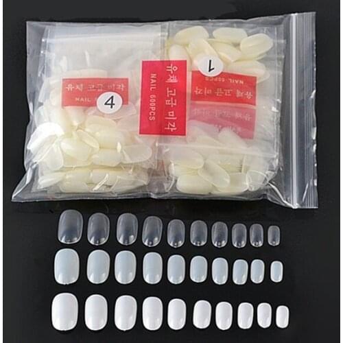 Health & Beauty 600PCS Full Cover Short Section Painted False Nails Round Head Nail Tips