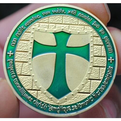 Green Cross Knight Europe Plated Coin Commemorative Coin Badge Medal Collection Best Gift