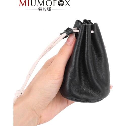 2020 Genuine Leather Women Wallet Storage Bag Retro Mini Wallets Cute Purse Drawstring Multifunction Small Exquisite Coin Purses