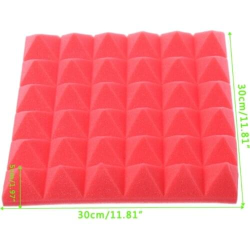 30x30x5cm Soundproofing Foam Acoustic Sound Treatment Absorption Wedge Tile N84F