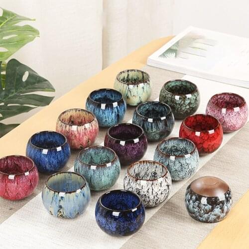 1pcs/3pcs Kiln Change China Ceramic Tea Cup Porcelain Kung Fu Cups set Pottery Drinkware Tableware Mugs Water Mug Wholesale