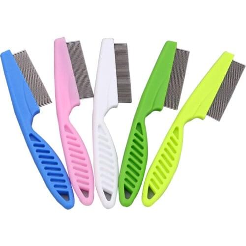1pcs Fine-toothed Pet Stainless Steel Comb Accessories Cleaning Tool Lice Brush Removing Fleas Portable Dog Grooming