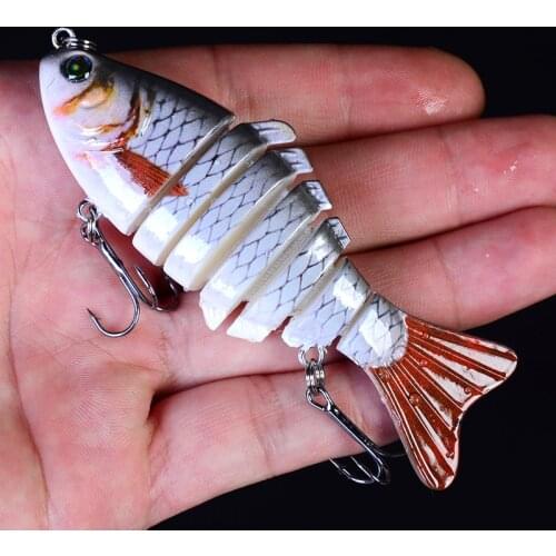 Proberos Fishing 1PC Swimbait Fishing bait 6-7 Sections Fishing Lure 9-10cm/11-15.5g 6# Good Quality Hook Fishing Tackle