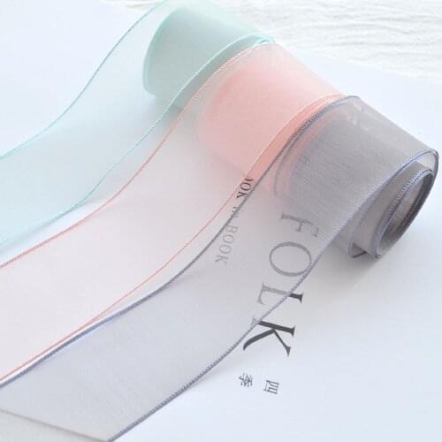 1Yard/Lot 40mm Organza Chiffon Ribbons for Packing Wedding Home Decor DIY Sewing Gift Wrapping Handmade Accessories Satin Ribbon