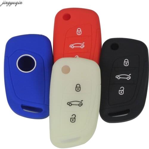 Jingyuqin 10pcs 3 Buttons Silicone Car Key Cover Case For PEUGEOT 207 307 308 For Citroen C2 C3 C4 C5 C6 C8
