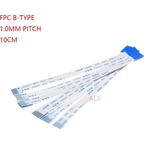 10PCS FPC Ribbon Flexible Flat CABLE PITCH 1.0MM 100MM B-Type 4P 6P 8P 10P 12P 16P 20P 30P 40P FFC WIRE 6/10/12/16/20/30/40 pin