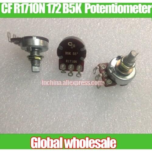 3pcs CF R1710N 172 Type Single Potentiometer B5K / hole bent foot / handle length 12.5MMF 55 degrees