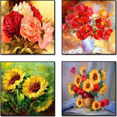 5D DIY Diamond Embroidery Flower 3D Cross Stitch Diamond Painting Mosaic Diamonds Wall Stickers Diamond Mosaic home decor