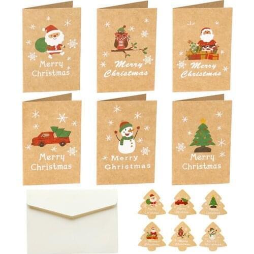 6pcs/set Christmas Gift Tags Kraft Paper Tag Label Xmas Gift For Party DIY Price Label Gift Box Hang Tag Garment Tags