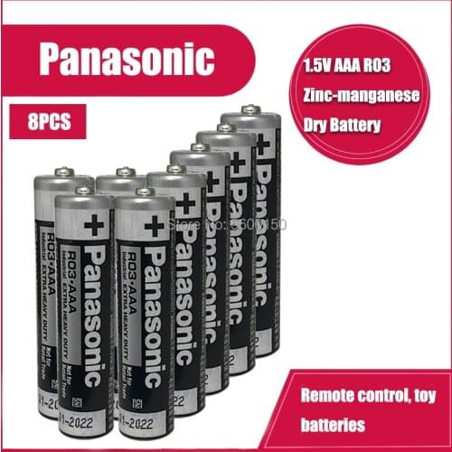 8pcs R03 1.5V AAA Panasonic Alkaline Batteries No Mercury Dry Battery For Electric Toy Flashlight Clock Mouse