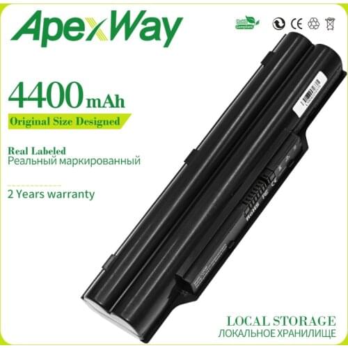 Apexway 6600mAh 6CELL Laptop Battery For Fujitsu LifeBook A530 AH531 A531 PH521 AH530 LH520 CP477891-01 FMVNBP186 FPCBP250 BP250