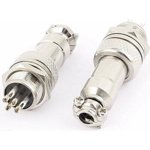 Aviation plug male female panel power supply chassis metal connector GX 12mm 6-pin 10pcs