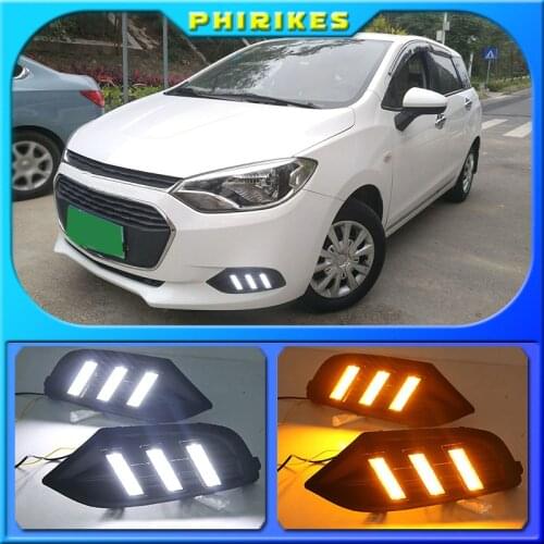 1 Set For Chevrolet Chevy AVEO RV Sonic 2016-2018 Car LED DRL Light Daytime Running Light Daylight With Turn Signal Lamp