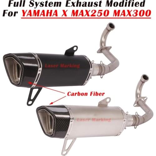Slip On For Yamaha XMAX250 XMAX300 XMAX 250 300 Motorcycle Full System Exhaust Escape Modified Front Link Pipe Muffler DB Killer