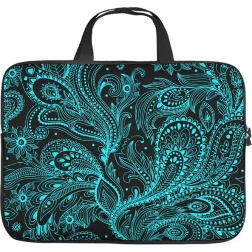 Mandala Flower Paisley Laptop Sleeve Trendy 3D Notebook Bag Slim Neoprene Fabric Notebook Briefcase for businessmen Office Staff