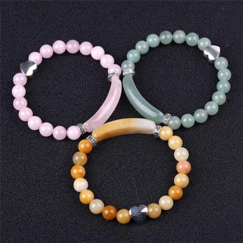 Dropshipping bracelet men Natural Stone Rectangle Heart Bracelets For Women Fashion Jewelry