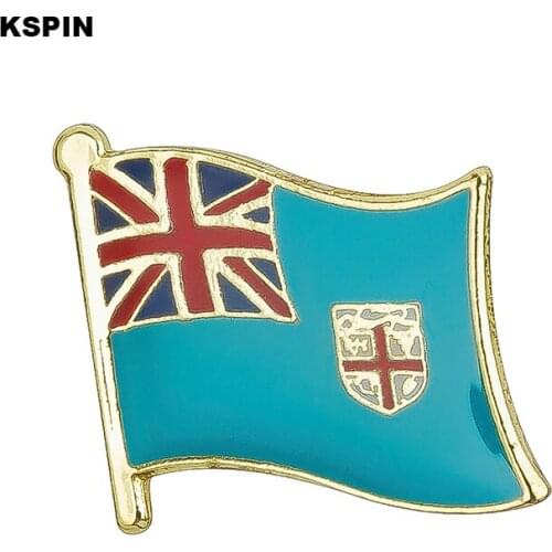 Fiji Metal Flag Metal Lapel Pin Brooch Set Decorative Lapel Pin for Clothes 10pcs KS-0060