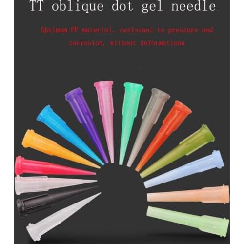 Brand new high-quality TT oblique dispensing needle, all plastic needle, dispenser needle, dispensing valve needle,100pcs/pack