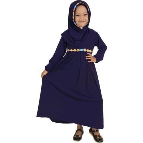 2 Pieces Prayer Sets Muslim Girls Hijab derss Islamic Kids abaya Niqab Burqa Arab Children Khimar Jilbab Dubai Gown Kaftan Robe